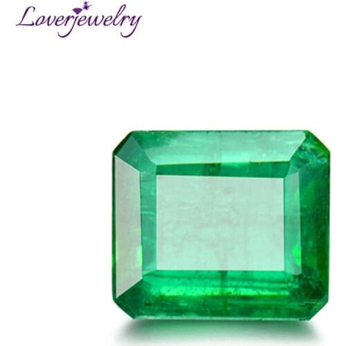 LOVERJEWELRY Natural Emerald Loose Gemstone Colombia Emerald For DIY Rings Pendants NGSTC Certificate Green Gemstones Jewelry