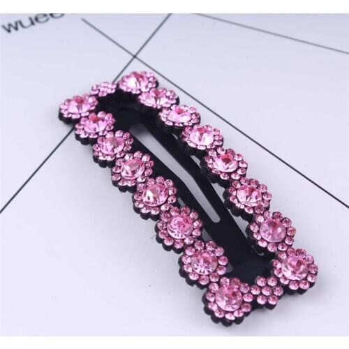 Pinksee Simple Trendy Crystal Rhinestones Hairpins Geometric Rectangle Waterdrop Hair Clip for Women Girls Hollow Hairgrips