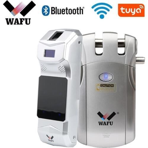 Wafu 019 Fringerprint Smart Lock Tuya wifi Smart lock Password Door Lock Bluetooth Intelligent Remote Control Invisible Lock