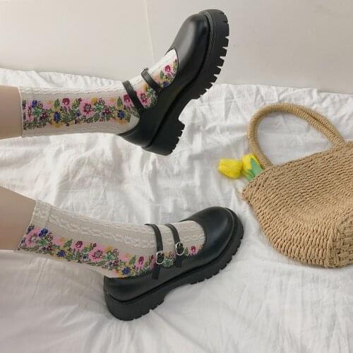 2021 Mary Jane shoes woman vintage Lolita Waterproof Platform heels buckle Japanese college style Ladies leather shoes women
