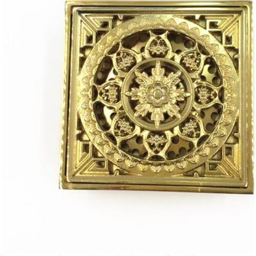 1pc Brass European Gold-plated Natural Deodorant Self-priming Floor Drain