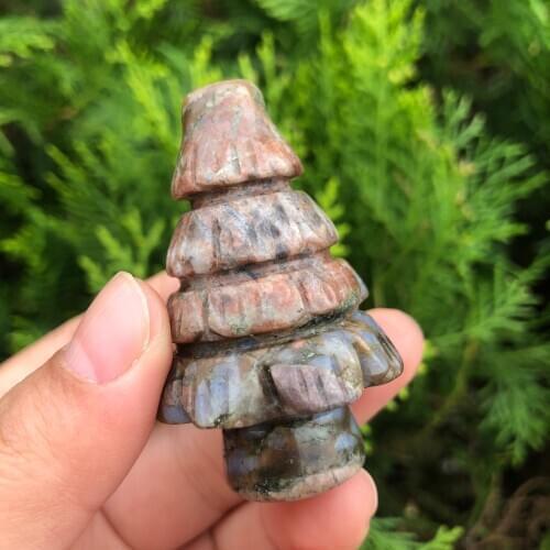 1pcs Natural Ocean Jasper Christmas Tree Healing Crystal Stone Tree For Christmas Present