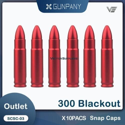 10 Packs Vector Optics Hunting Cartridge 300 Blackout Snap Caps Dummy Rounds with Sling for Gunsmithing & Training