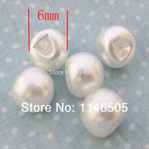 100pcs White Pearl Button Bulk 6mm loose Button Craft Buttons Bulk Scrapbooking Products Handmade Accessories zk0273