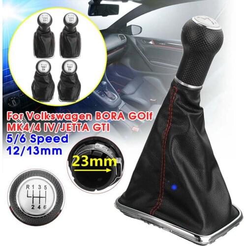 12/23mm 5/6 Speed Gear Knob Shift w/ Gaiter Boot Cover For Volkswagen for VW BORA GOlf MK4 4 IV for JETTA GTI 1999-2005