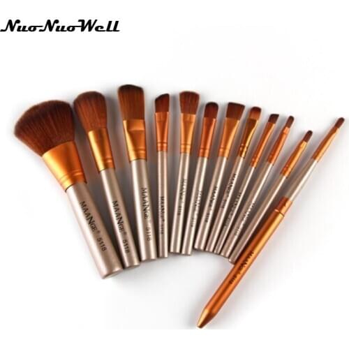 12pcs Soft Concealer Powder Short Brushes Set Blusher Foundation Brush Set Professional Cosmetic Makeup Tools Kits & Sets