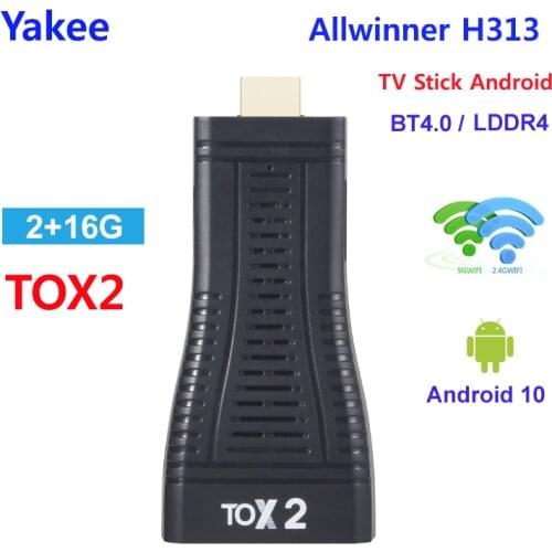 2021 TOX2 TV Stick Allwinner H313 Smart Tv Box 2.4g 5g Wifi DDR4 2GB 16GB BT5.0 4k Android 10 Media Player TV Dongle