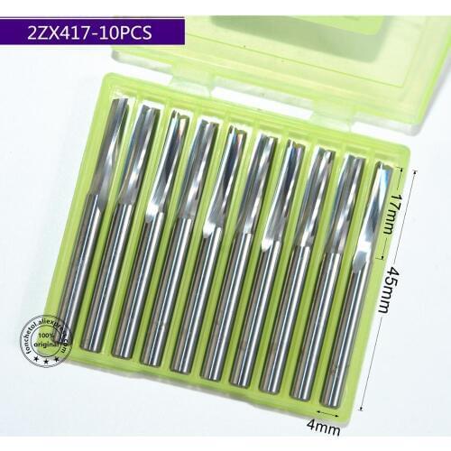 4mm*17mm,10pcs,Free shipping 2 Straight flutes end mill,CNC machine milling Cutter,Solid carbide wood tool,PVC,MDF,Acrylic,wood