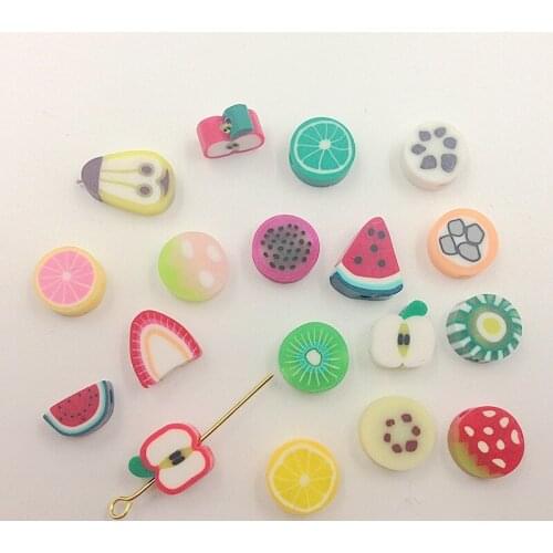 9-10MM 200Pcs Fruit Mixs Mandmade Color Clay Beads Loose Bead Jewelry Accessories