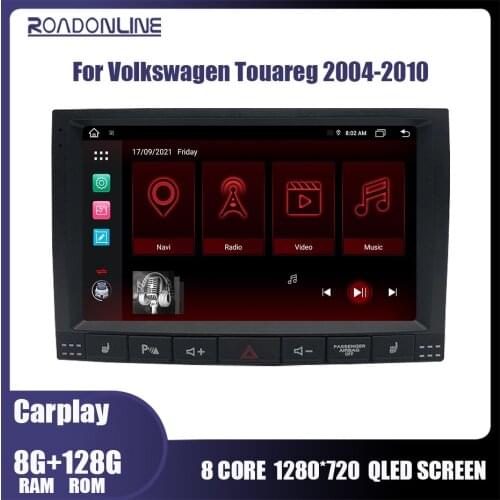 Roadonline Car Multimedia Player For Volkswagen Touareg 2004-2010 Android 10.0 Octa Core 6G 128G Gps Auto Radio