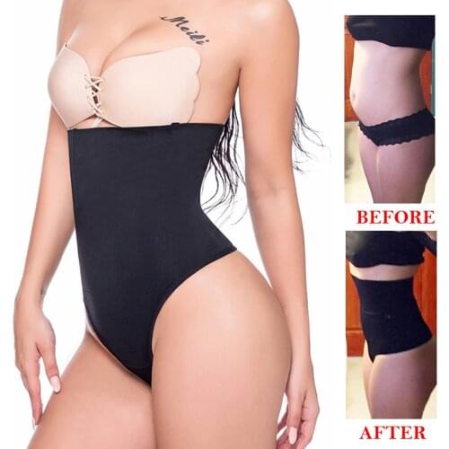 Seamless Women High Waist Thongs Tummy Control Underwear 4 bones Slimming Butt Lifter Body Shaper Enhancer Panty Booty Lifter