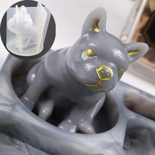 Bulldog Shape Silicone Mold DIY Crystal Epoxy Resin Candle Mold Handicraft Jewelry Decoration Acessories for resin