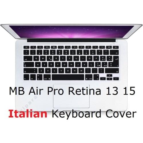 Italian Keyboard Skin for Macbook Air 13 Pro Retina 13 15 A1466 A1398 A1278 Italian EU US Keyboard Cover Silicon Keyboard Skin