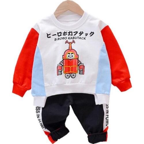 Baby Boys Clothes Spring Autumn Cartoon Leisure Long Sleeved T-shirts + Pants 2Pcs Newborn Baby Girl Clothes Kids Suits