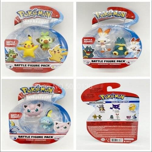 Takara Tomy Pokemones figures action Anime Sword & Shield Pikachued EX Squirtle Rowlet mewtwo Action Figure 1.5" Model Toys