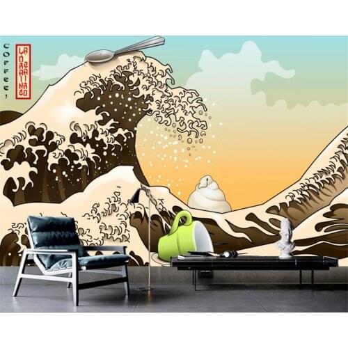 Photo wallpaper chinese style ukiyo-e samurai killing dragon landscape restaurant restaurant interior wall decoration painting