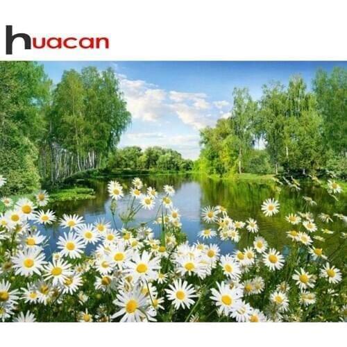 Huacan Full Square Diamond Painting Nature 5D DIY Diamond Embroidery Mosaic Landscape Decorations Home Kit