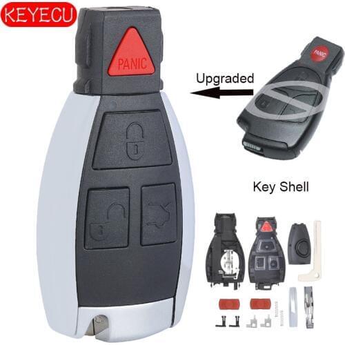 KEYECU Upgraded Smart Remote Key Shell Case 3+1 Button Fob for Mercedes-Benz CLS C E S W124 W202