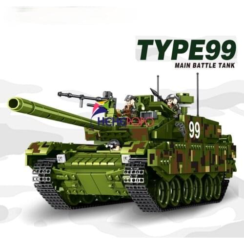 1339pcs 632002 Tank World Military War Weapon Type 99 Tank Bricks Building Blocks Sets Models Educational Toys For Children DIY