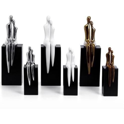 LUDA New Creativity, Simple Home Decoration, Happy Ceramic Couple Ornaments, Craft Gifts, Home Furnishings