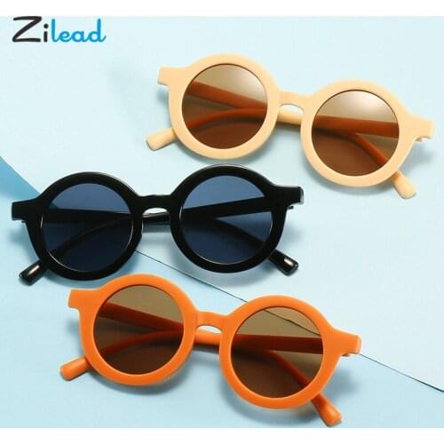 Zilead Round Frame Childrens Sunglasses Metal Hinge UV Protect Shade Cute Fashion Sun Glasses For Kids 3-8 Years Old Green Pink
