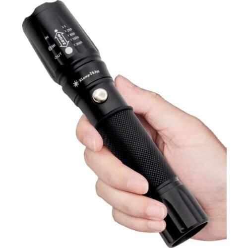 T6 strong light flashlight USB rechargeable outdoor aluminum alloy self-defense and waterproof LED multi-function telescopic zoo