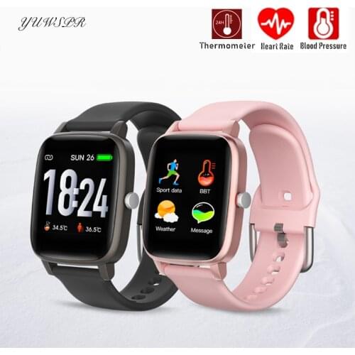 Women Fitness Tracker Watch 1.3“ Touch Screen Body Temperature Heart Rate Blood Pressure Multicolor Band Smart Bracelet JY-T98