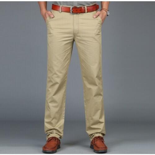 2019 Spring and Autumn Brand Mens Business Fashion Classics Casual Pants Male Loose Large Size Straight Long Pants