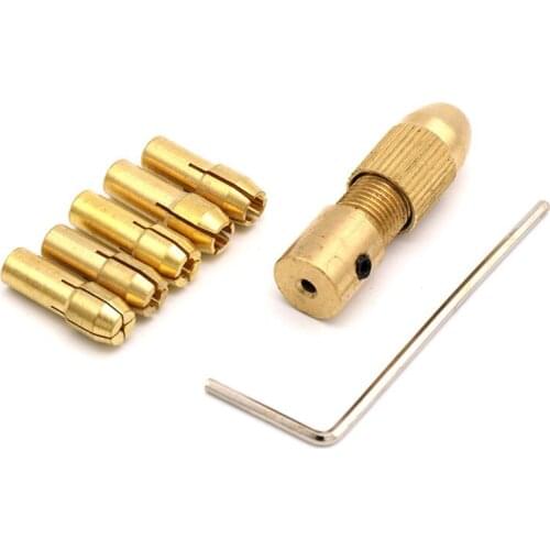 7pcs Brass Mini Drill Chucks Set Handmade Diy Electronic Kit Rotary Tools For Jewely Making