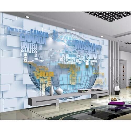 Wallpaper Mural Wall Sticker HD Fashion English Letter Map 3D TV Backdrop Wall papel de parede 3d wallpaper