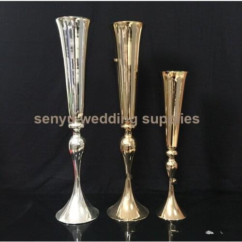 New elegant tall gold metal flower stand for wedding table centerpiece decoration senyu0362