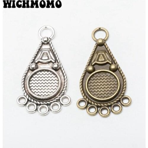 2020 New 10pcs/bag 35*19mm Retro Zinc Alloy Water Drop Shape Connector Charms for DIY Necklace Earrings Jewelry Accessories