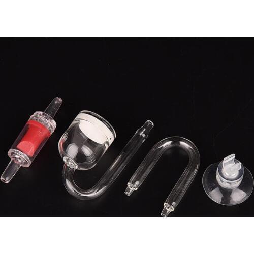 New Aquarium CO2 Diffuser Check Glass Tube Suction Cup for Fish Tank Aquarium