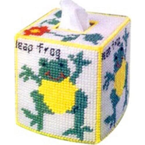 Cropped Three-dimensional cross-stitch Three-dimensional embroidered tissue box Wool embroidery Square tissue box drawer