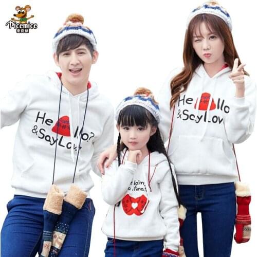 Family Matching Outfits 2020 Autumn Winter Cotton Hoodie Christmas Active Father Son Mother Daughter Clothes Family Clothing