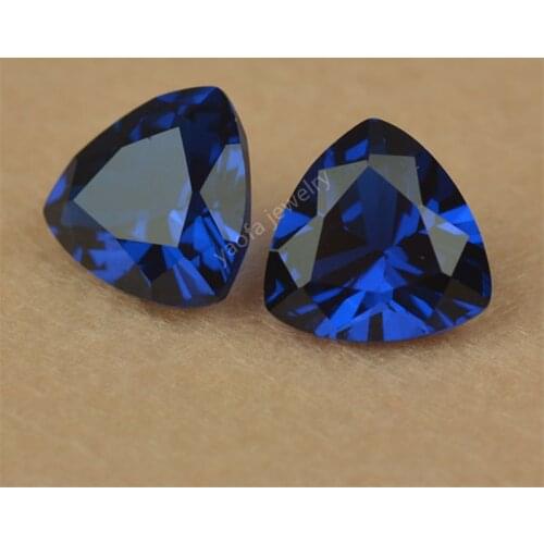 Wholesale 3x3~10x10mm 113# Sapphir-e Dark Blue Trillion Shape Cut Synthetic Spinel Gems Loose Stone For Jewelry Setting