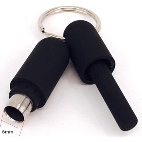 Wholesale free ship plasstic cigar punch with rubber coated Blade Key Ring Chain Draw Hole Puncher Cutter cigar cutting drill