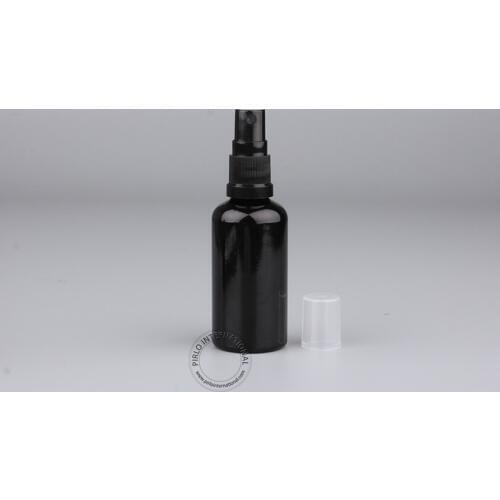 Wholesale 50ml/50cc Excellent Essential Oil Bottle Black, Spray Bottles Glass Atomizer 20pcs/lot Cosmetic Packaging