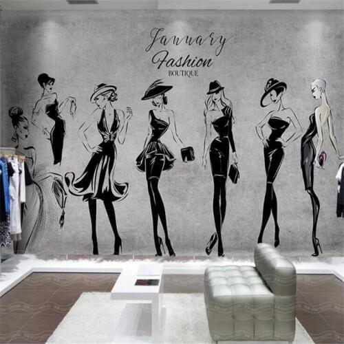 Beibehang Custom 3d wallpaper retro hand-painted beauty clothing store tooling background gym restaurant decoration 3d wallpaper