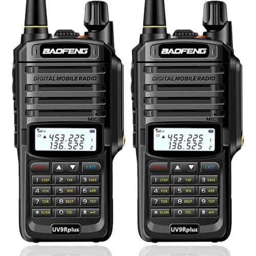 2pcs Baofeng UV-XR 10W High Power IP67 Waterproof Two Way Radio Dual Band Handheld Walkie Talkie for hunting hiking raining