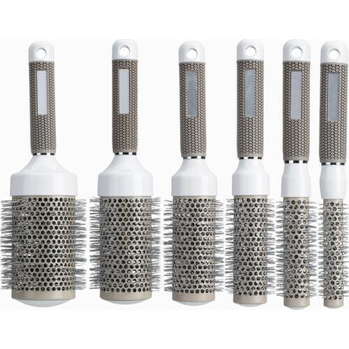 6 Sizes Hair Brush Nano Thermal Ceramic Ionic Round Barrel Comb Hairdressing For Hair Salon Styling Drying Curling Tool