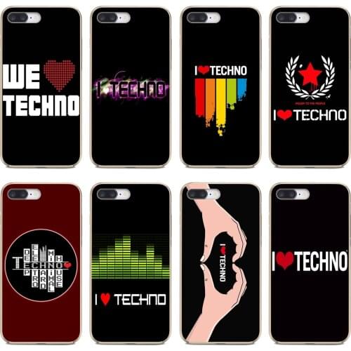 For Samsung Galaxy S7 S8 S9 S10E S20 FE Note 10 20 Edge Lite Plus Ultra Silicone Skin Case I-Love-Techno-technology-Music