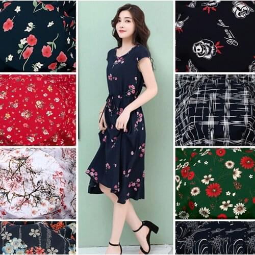 The Rayon Fabric Stable Non-fading Soft Breathable Lantern Anti-mosquito Pants Dress Fabrics Sewing Material Per Meter