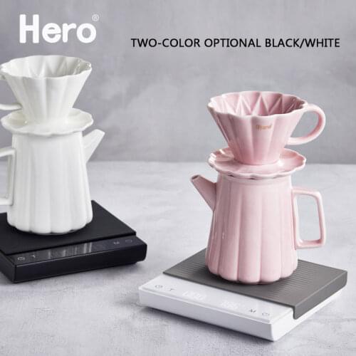 Hero smart coffee scale With dual screen Timer 2kg/0.1g LED Kitchen white Black Scale Barista Accessories Cafe Tool