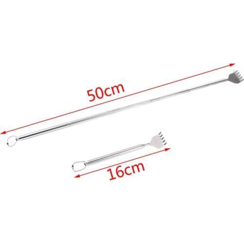 Extendable Handy Pocket Pen Clip Back Scratcher Stainless Steel Telescopic Back Scratcher Itch Scratch Massage Tool