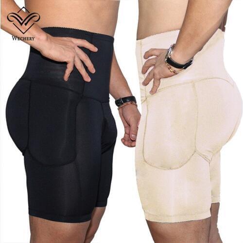 Wechery Slimming Shaper Bellies Control Panties Mens High Waist Underwear Plus Size Padded Shapers S-6XL 4 Piece Pads