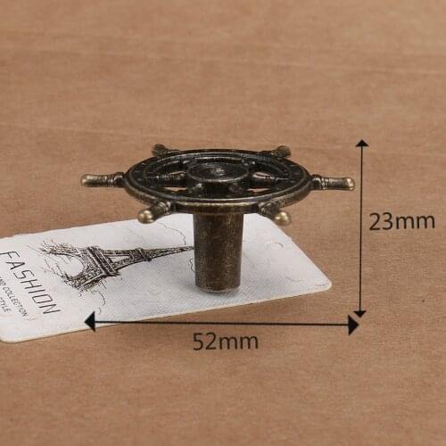 1PCS Antique Creative Single Hole Knob Captain Rudder Steering Wheel Handles Kitchen Closet Door Pull Handle