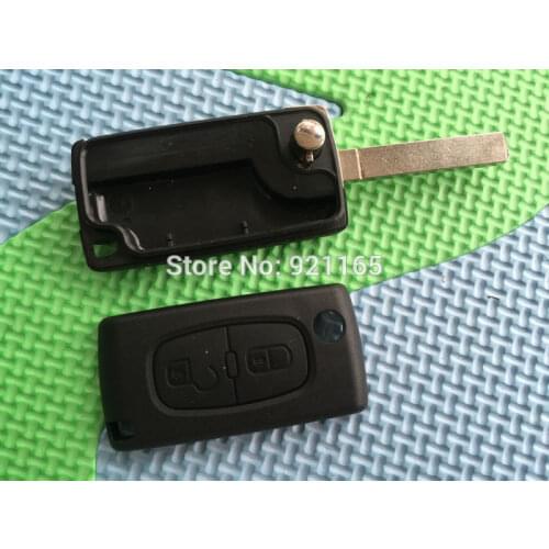 1Pcs Replacement Key Shell For Citroen C2 C3 Xsara Picasso 2 Button Flip FOB Remote Case Uncut VA2 Blade No Groove No Logo Parts