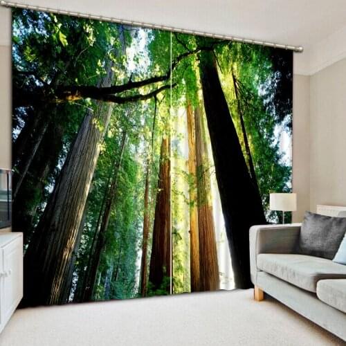 Living room bedroom 3d curtains Giant trees window curtain designs Custom home decor curtains