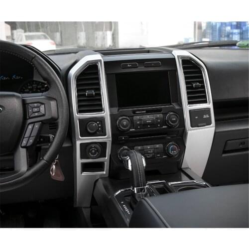 4pcs Car Dashboard Air Conditioner Outlet Switch Frame Cover Trim Sticker for Ford F150 2015+ Car Accessories Interior Decal